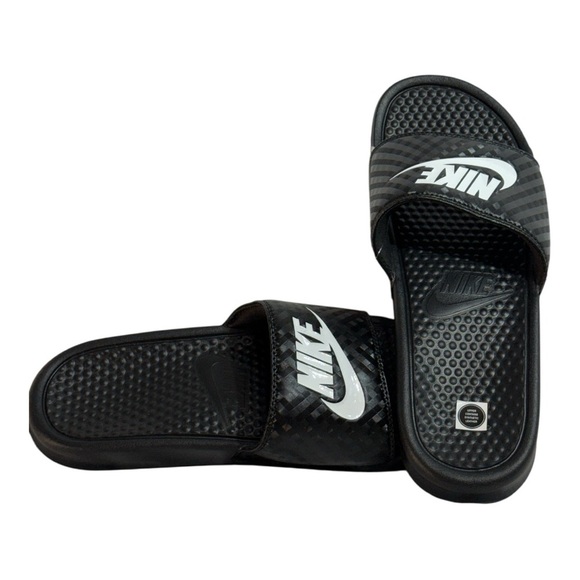 NWT Nike Women’s Slides Sandals BENASSI JDI Black/White Classic Size 11 - Picture 4 of 10